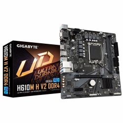 GIGABYTE H610M H V2 DDR4 Carte mère - Compatible avec processeurs Intel Core 14th CPUs, 6+1+1 Hybrid Digital VRM, up to 3200MHz DDR4 [OC], 1xPCIe 3.0 M.2, GbE LAN, USB 3.2 Gen 1 
