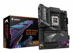 GIGABYTE X870 AORUS ELITE WIFI7 Carte Mère - Prend en charge les processeurs AMD Ryzen 9000, 16+2+2 phases VRM, jusqu'à 8000MHz DDR5 [OC], 3xPCIe 5.0 + 1xPCIe 4.0, Wi-Fi 7, LAN 2,5GbE, USB 4 