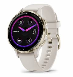 Garmin Venu 3S 3,05 cm [1.2"] AMOLED 41 mm Numérique 390 x 390 pixels Écran tactile Or, Ivoire Wifi GPS [satellite] 