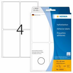HERMA 10618 étiquette auto-collante Rectangle aux angles arrondis Blanc 128 pièce[s] 