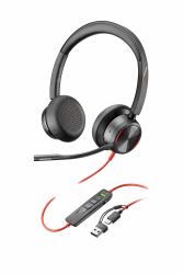 HP Poly Micro-casque Poly Blackwire 8225 stéréo USB-C + adaptateur USB-C/A 
