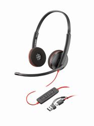 HP Poly Micro-casque Poly Blackwire 3220 stéréo USB-C + adaptateur USB-C/A 