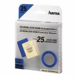 Hama CD/DVD Protective Sleeves, Pack of 25 25 disques Transparent 