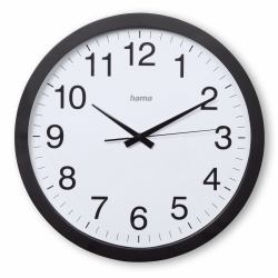 Hama Aruba Horloge à quartz Cercle Noir, Blanc 