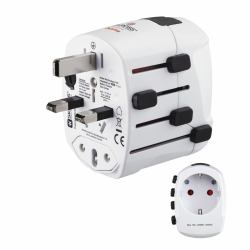 Hama World Travel Pro adaptateur prise d'alimentation Universel Blanc 