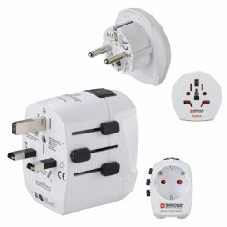 Hama World Travel Pro Light USB adaptateur prise d'alimentation Universel Blanc 