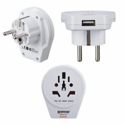 Hama World to Europe USB adaptateur prise d'alimentation Universel Blanc 
