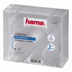 Hama Boîtier CD standard double, lot de 5 