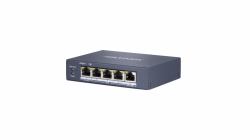 Hikvision DS-3E0505HP-E commutateur réseau Non-géré Gigabit Ethernet [10/100/1000] Connexion Ethernet, supportant l'alimentation via ce port [PoE] Bleu 