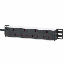 Intellinet 715621 unité de distribution d'énergie 4 sortie[s] CA 1U Noir, Blanc 