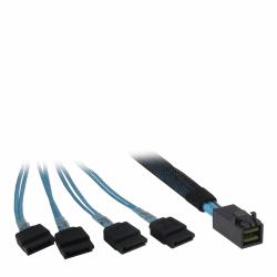 Inter-Tech 0.5m SFF 8643/4x SATA 0,5 m Noir, Bleu 