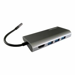 LC-Power LC-HUB-C-MULTI-5 station d'accueil Avec fil USB 3.2 Gen 1 [3.1 Gen 1] Type-C Anthracite, Noir 