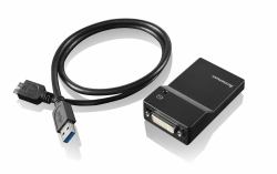 Lenovo USB 3.0 - DVI/VGA adaptateur graphique USB 2048 x 1152 pixels Noir 