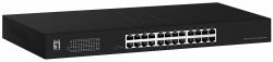 LevelOne Switch 24x GE GEU-2431 19\" Rack Mount Kit Non-géré Gigabit Ethernet [10/100/1000] 1U Noir 