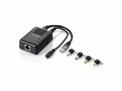 LevelOne POS-1002 séparateur voix-données Connexion Ethernet, supportant l'alimentation via ce port [PoE] Noir 