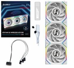 Lian Li UNI FAN SL Wireless LCD 120 Reverse Blade Boitier PC Ventilateur 12 cm Blanc 3 pièce[s] 