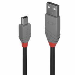 Lindy Câble USB 2.0 type A vers Mini-B, Anthra Line, 5m 