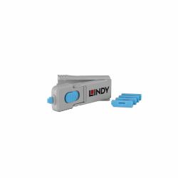 Lindy 40324 bloqueur de port Bloqueur de port + clé DisplayPort Bleu Acrylonitrile-Butadiène-Styrène [ABS] 5 pièce[s] 