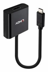 Lindy 43438 câble vidéo et adaptateur 0,15 m USB Type-C HDMI Noir 