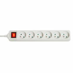 Lindy Multiprise 6 prises FR avec interrupteur, blanc 