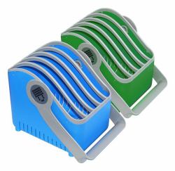 LocknCharge LNC10527 chariot et rangement roulant Étui de gestion du dispositif portable Bleu, Vert 
