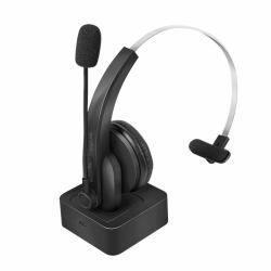 LogiLink BT0059 casque Sans fil Arceau Bureau/Centre d'appels Bluetooth Socle de chargement Noir 