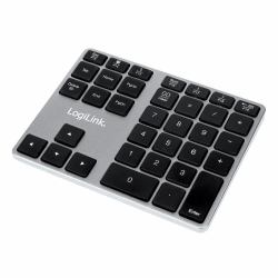 LogiLink ID0187 clavier numérique Universel Bluetooth Aluminium, Noir 