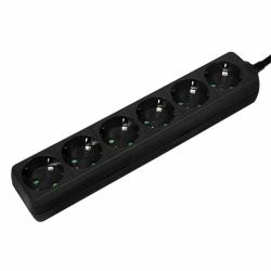 LogiLink Outlet Strip, 6 safety - sockets, 1.5m, black - Warranty: 48M