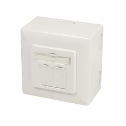 LogiLink Cat.6A Wall Outlet UP+AP - 2xRJ45 STP, pure white - Warranty: 12M