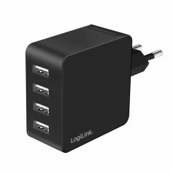 LogiLink PA0336 chargeur d'appareils mobiles Universel Noir Secteur Charge rapide Intérieure 