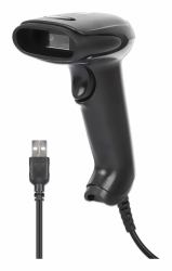 Manhattan Scanner de codes-barres CCD filaire, USB, largeur de lecture 60 mm, câble 152 cm, luminosité ambiante max. 5 000 lux, noir, garantie 3 ans 