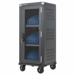 Manhattan Chariot de charge USB-C 30 appareils, 30 W par port, iPad jusqu’à 13", MacBook Air jusqu’à 13" et Chromebook jusqu’à 14", aussi tablettes/smartphones, compartiments 404×27,6×283 mm, câbles USB-C inclus, verrouillable 