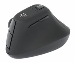 Manhattan Souris ergonomique verticale sans fil [droitière], noire, DPI réglable 800/1200/1600, 2,4 GHz [jusqu’à 10 m], 6 boutons avec molette, récepteur USB-A nano, pile AA incluse, garantie 3 ans 