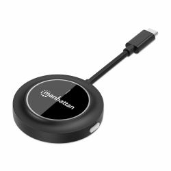 Manhattan Adaptateur sans fil HDMI 1080p avec émetteur USB-C, dongle pour diffusion vidéo sans fil depuis un appareil USB-C vers un téléviseur ou un projecteur HDMI, nécessite le récepteur du kit de présentation sans fil HDMI n° 208420, noir 