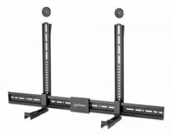 Manhattan 461849 support de haut-parleurs Mur Plastique, Acier Noir 
