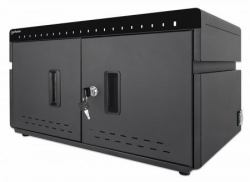 Manhattan Armoire de charge USB-C de bureau 20 appareils [iPad jusqu’à 11"], pour tablettes et smartphones, compartiments 264×22×235 mm, câbles non inclus [câble USB-C 354868 suggéré], verrouillable, alternative aux chariots de charge, câbles EU/UK inclus 