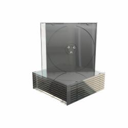 MediaRange BOX21 étui disque optique Boîtier double 1 disques Noir, Transparent 