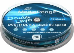 MediaRange MR466 DVD vierge 8,5 Go DVD+R DL 10 pièce[s] 
