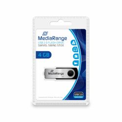 MediaRange MR907 lecteur USB flash 4 Go USB Type-A / Micro-USB 2.0 Noir, Argent 