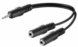 Microconnect AUDLR02 câble audio 0,2 m 3,5mm 2 x 2,5 mm Noir 