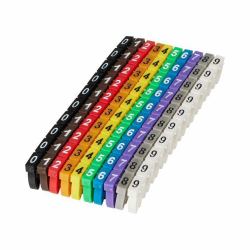 Microconnect MC-CABLEMARKER marqueur de câble Noir, Bleu, Marron, Vert, Gris, Orange, Rouge, Violet, Blanc, Jaune 100 pièce[s] 