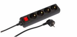 Microconnect MC-GRU0043BS multiprise 3 m 4 sortie[s] CA Intérieure Noir 