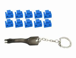 Microconnect MC-RJ45PORTBLOCK-B bloqueur de port RJ-45 Bleu 10 pièce[s] 