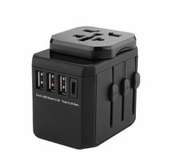 Microconnect MC-TRAVELADAPTER3 prise de courant électrique Noir 