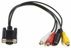 Microconnect MONGGSV câble vidéo et adaptateur 0,2 m VGA [D-Sub] RCA + S-Video Noir 