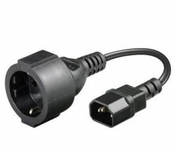 Microconnect PE130075 câble électrique Noir 0,23 m Coupleur C14 Schuko 
