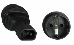 Microconnect PE14CEEAD adaptateur prise d'alimentation C14 Type F Noir 