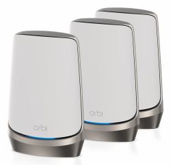 NETGEAR Orbi Quad-band RBKE963 AXE11000 WiFi 6E Mesh System Quad-band [2.4 GHz / 5 GHz-1 / 5 GHz-2 / 6 GHz] Wi-Fi 6 [802.11ax] Gris, Blanc 16 Interne 