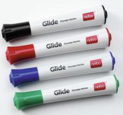Nobo Marqueurs effaçables à sec Glide pointe fine, assortis [4] 