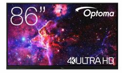 Optoma H1F0H08BW101 tableau blanc interactif 2,18 m [86"] 3840 x 2160 pixels Écran tactile Noir USB 